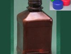 Бутылка квадратная 270 мл коричневая, крышка с кольцом ПЭТ